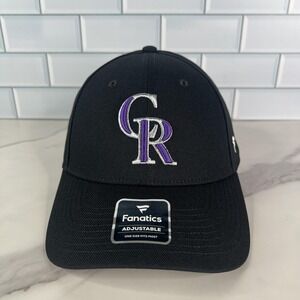 Colorado Rockies Hat Cap Strap Back One Size Black Purple MLB Baseball‎ Mens